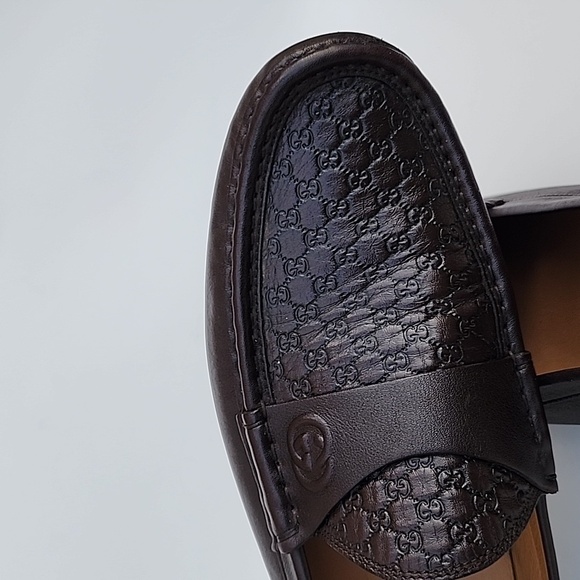 Men’s Brown Micro Guccissima Loafers with box and dust bag Size 11 - Picture 5 of 12